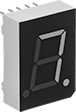 Image of Product. 7 Segment with 1 Character. Front orientation. 10 Terminals. LED Display Screens, Segment Displays, 7 Segments per Character.