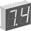 Image of Product. 7 Segment with 2 Characters. Front orientation. 14 Terminals. LED Display Screens, Segment Displays, 7 Segments per Character.