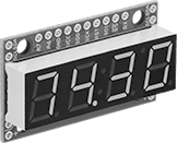Image of Product. 7 Segment with 4 Characters. Front orientation. 7 Segments per Character. LED Display Screens, Segment Displays with Display Driver.