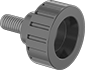 Image of Product. Style 6. Front orientation. Ribbed Grip. Threaded-Stud Knobs, Style 6.