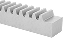 Image of Product. Front orientation. Spur Gear Racks. Metal Spur Gears, 14 1/2° Pressure Angle—Rectangular.