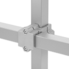 Image of Product. Crossover. Front orientation. Crossover. Heavy Duty Clamp-On Framing and Fittings, Connectors, For Square Rails.