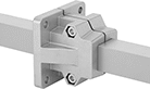Image of Product. Front orientation. 1 Through Hole. Heavy Duty Clamp-On Framing and Fittings, For Square Rails, , Flush.