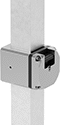 Image of ProductInUse. Front orientation. Positioning Mounts. Heavy Duty Clamp-On Framing and Fittings, For Square Rails, Vertical Working Orientation.