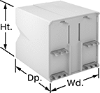 Image of Product. 14 Terminals. Back orientation. Relays. Circuit Board Relays, Mechanical Operation.