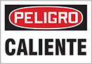 Image of Product. Front orientation. Labels. Machine and Equipment Operation Labels , Peligro—Caliente.