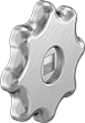Image of Product. Front orientation. Valve Handles and Knobs. Square-Through-Hole Valve Knobs, Aluminum.