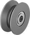 Image of Product. Front orientation. Track Rollers. Shaft-Mount V-Groove Track Rollers.