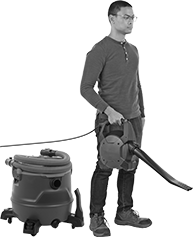 Image of ProductInUse. Shown as Blower. Front orientation. Vacuum Cleaners. Plug-In Wet/Dry Vacuum/Blowers.