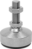 Vibration-Damping Swivel Leveling Mounts with Threaded Stud