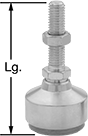 Image of Product. Vibration-Damping. Front orientation. Contains Annotated. T-Slotted Framing and Fittings. Feet for T-Slotted Framing, Leveling Mounts, For Single Rails, Vibration Damping.