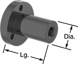 Image of Product. Style B. Front orientation. Contains Annotated. Precision Lead Screws and Nuts. Fast-Travel Ultra-Precision Lead Screws and Nuts, Flange Nuts—Right-Hand Thread, Style B.