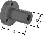 Image of Product. Style B. Front orientation. Contains Annotated. Precision Lead Screws and Nuts. Ultra-Precision Lead Screws and Nuts, Flange Nuts—Right-Hand Thread, Style B.