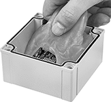 Image of ProductInUse. Front orientation. Potting Compounds. Reusable Silicone Rubber Potting Compounds.