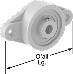 Image of Product. Front orientation. Contains Annotated. Mounted Bearings. Dry-Running Mounted Ball Bearings with Two-Bolt Flange.