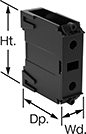 Image of Product. Front orientation. Contains Annotated. Distribution Blocks. Screw-Clamp Terminal Input Connection.