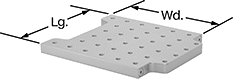 Image of Product. Bottom orientation. Contains Annotated. Coordinate Measuring Machine Plates and Fixtures. Quick-Change Fixture Plates, Fixture Plates, 1 Mounting Edge.