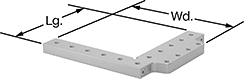 Image of Product. Bottom orientation. Contains Annotated. Coordinate Measuring Machine Plates and Fixtures. Quick-Change Fixture Plates, Corner Plates.