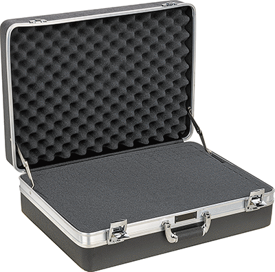 Image of Product. Front orientation. Plastic Protective Storage Case with Foam, Keyed, 22-1/2" Width, 16-1/2" Depth, 7-3/4" Height.