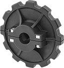 Image of Product. Front orientation. Conveyor Belt Idler Pulleys. Conveyor Chain Belt Idler Pulleys, Two Piece.