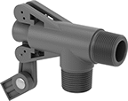 Image of Product. 90° Elbow with Flow-Adjustment Lever. Front orientation. Float Valve Bodies. Float Valve Bodies for Drinking Water, 90° Elbow, NPT Male Inlet × NPT Male Outlet, Flow-Adjustment Lever, Smooth Plunger.