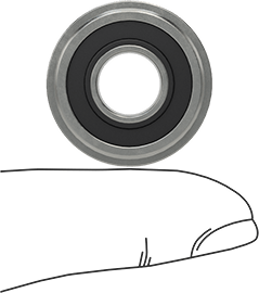 Image of Product. Side1 orientation. Contains SizingReference. Steel Ball Bearing, Flanged, Sealed, for 3/8" Shaft Diameter and 7/8" Housing ID.