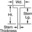 Image of Attribute. Front orientation. Contains Annotated. Channel-Mount T-Seals, Style A.