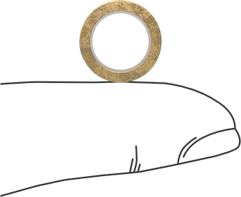 Image of Product. Side1 orientation. Contains SizingReference. Oil-Embedded 841 Bronze Sleeve Bearing, for 3/8" Shaft Diameter and 1/2" Housing ID, 1/2" Long.