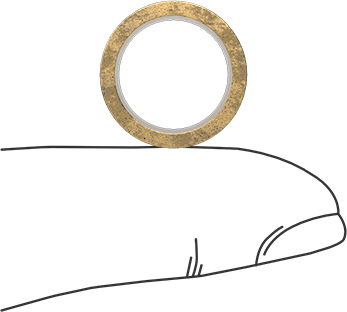 Image of Product. Side1 orientation. Contains SizingReference. Oil-Embedded 841 Bronze Sleeve Bearing, for 1/2" Shaft Diameter and 5/8" Housing ID, 1/2" Long.