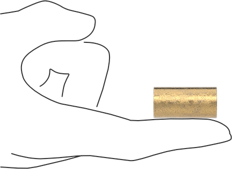 Image of Product. Side1 orientation. Contains SizingReference. Oil-Embedded 841 Bronze Sleeve Bearing, for 1/2" Shaft Diameter and 5/8" Housing ID, 1-1/4" Long.