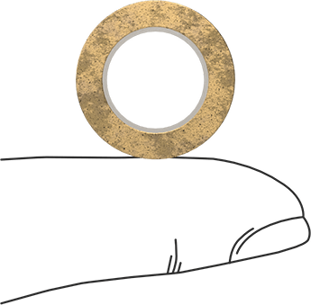 Image of Product. Side1 orientation. Contains SizingReference. Oil-Embedded 841 Bronze Sleeve Bearing, for 1/2" Shaft Diameter and 3/4" Housing ID, 9/16" Long.