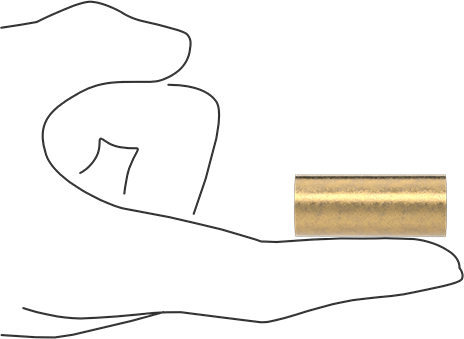 Image of Product. Side1 orientation. Contains SizingReference. Oil-Embedded 841 Bronze Sleeve Bearing, for 1/2" Shaft Diameter and 5/8" Housing ID, 1-1/2" Long.