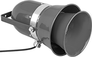 Image of Product. Front orientation. Audible Alarms. Motor-Driven Sirens.