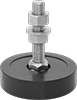 Shock-Absorbing Swivel Leveling Mounts with Threaded Stud