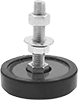 Extreme-Force Swivel Vibration-Damping Leveling Mounts with Threaded Stud