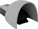 Image of Product. Switch with Guard. Front orientation. Foot Switches. Wireless Self-Powered Foot Switches, With Guard, Aluminum Guard.