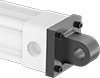 Image of ProductInUse. Front orientation. Air Cylinder Mounts. Enclosed-Body NFPA Air Cylinders, Pivot-Bracket Actuator Connection.