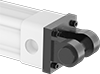 Image of ProductInUse. Front orientation. Air Cylinder Mounts. Enclosed-Body NFPA Air Cylinders, Clevis-Bracket-with-Pin Actuator Connection.