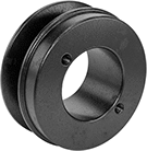 Image of Product. Back orientation. V-Belt Drive Pulleys. Split-Tapered Bushing-Bore V-Belt Drive Pulleys, Solid Body.