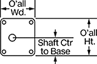 Image of Attribute. Front orientation. Contains Annotated. Compact DC Gearmotors, Square Face.