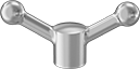 Image of Product. Front orientation. Machine Handles. Machinable-Hub Mount, 2 Arms.