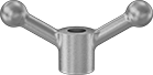 Image of Product. Front orientation. Machine Handles. Unthreaded Through-Hole Mount, 2 Arms.