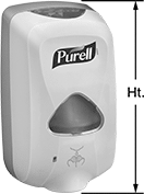 Image of Product. Front orientation. Contains Annotated. Hand Sanitizer Dispensers. Purell Cartridge Hand Sanitizer Dispensers, Style C.