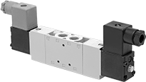 Image of Product. Front orientation. Directional Control Valves. Two-Speed Two-Action Electrically Operated Air Directional Control Valves with Full Shut-Off, Style A.