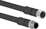 Image of Product. M12 Plug x Socket. Front orientation. Metric Circular Cords. Crush-Resistant M12 Cords, M12 Plug × Socket.