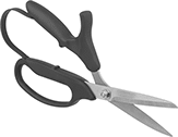 Image of Product. Front orientation. Scissors. Metal-Detectable Easy-Cut Lightweight Scissors.