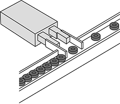 Image of ProductInUse. Front orientation. Parts Metering Cylinders. Parts Metering Air Cylinders, Two Fingers.