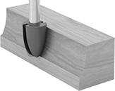 Image of ProductInUse. Front orientation. Router Bits. Decorative Panel Router Bits , Uncoated Carbide, Cove Panel Groove.