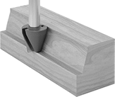 Image of ProductInUse. Front orientation. Router Bits. Decorative Panel Router Bits , Uncoated Carbide, Traditional Sloped Panel Groove.