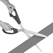 Image of ProductInUse. Front orientation. Scissors. Ceremonial Scissors.